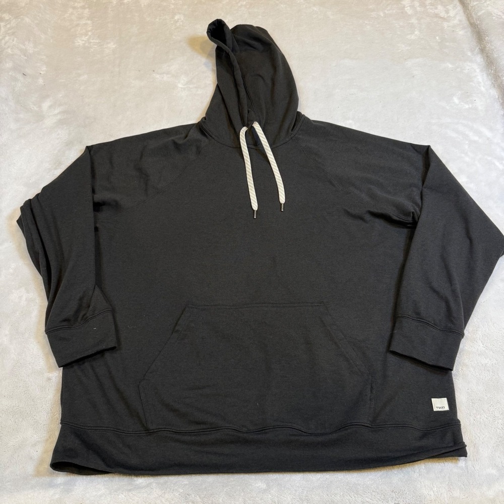 Vuori Ponto Performance Hoodie Mens Medium Black Heather DreamKnit Pullover